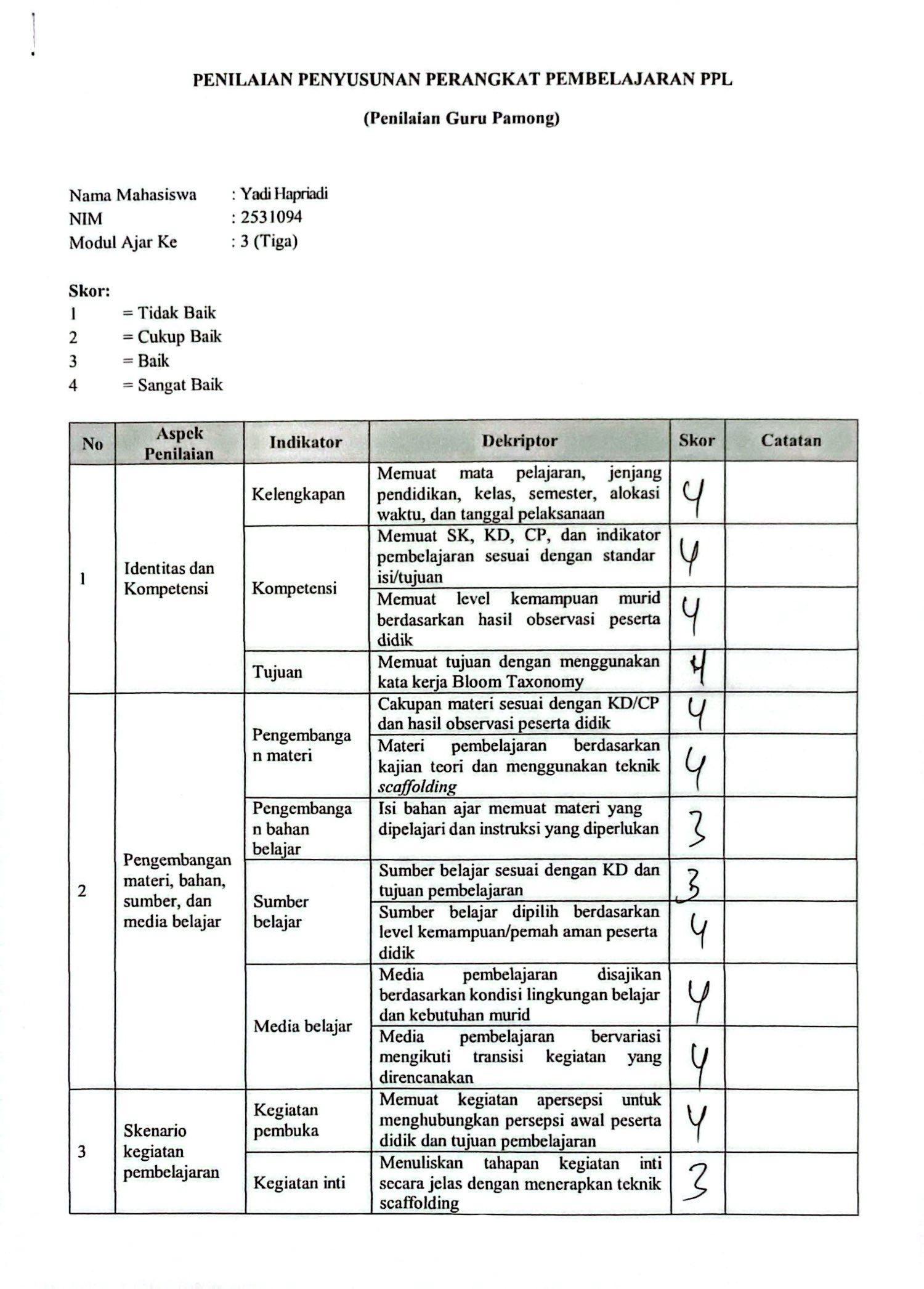 Perangkat Pembelajaran Siklus 3